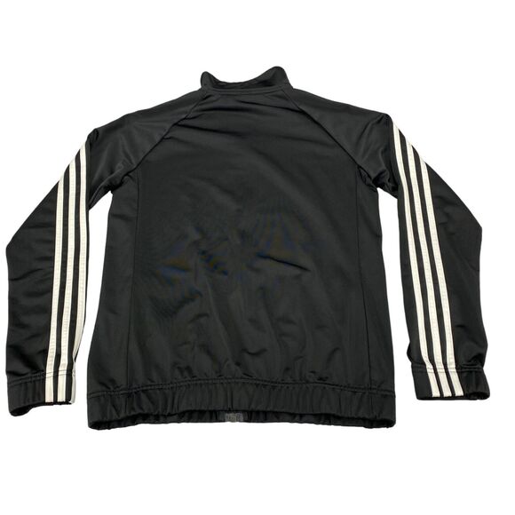 adidas Track Jacket Womens Medium Black Polyester Logo Long Sleeve Full Zipper - Picture 3 of 16